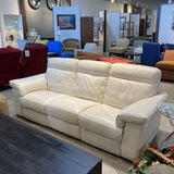Natuzzi Editions 3-Seat Leather Brivido Reclining SOFA Off White 88Wx37Dx35H