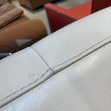 Natuzzi Editions 3-Seat Leather Brivido Reclining SOFA Off White 88Wx37Dx35H