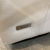 Natuzzi Editions 3-Seat Leather Brivido Reclining SOFA Off White 88Wx37Dx35H