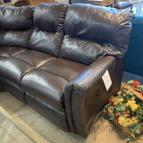 5pc Rounded L-Shape Vegan Leather SECTIONAL Espresso 94Wx94Wx35Dx36H