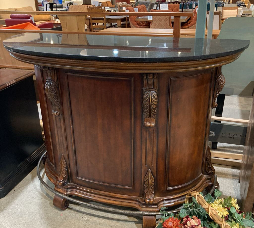Coaster Cherry Bar w/ Black Granite Top FURNITURE 59w24d42h