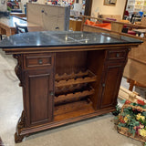 Coaster Cherry Bar w/ Black Granite Top FURNITURE 59w24d42h