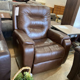 Leather Power Recliner w/ USB Port RECLINERS Brown 36w33d41h