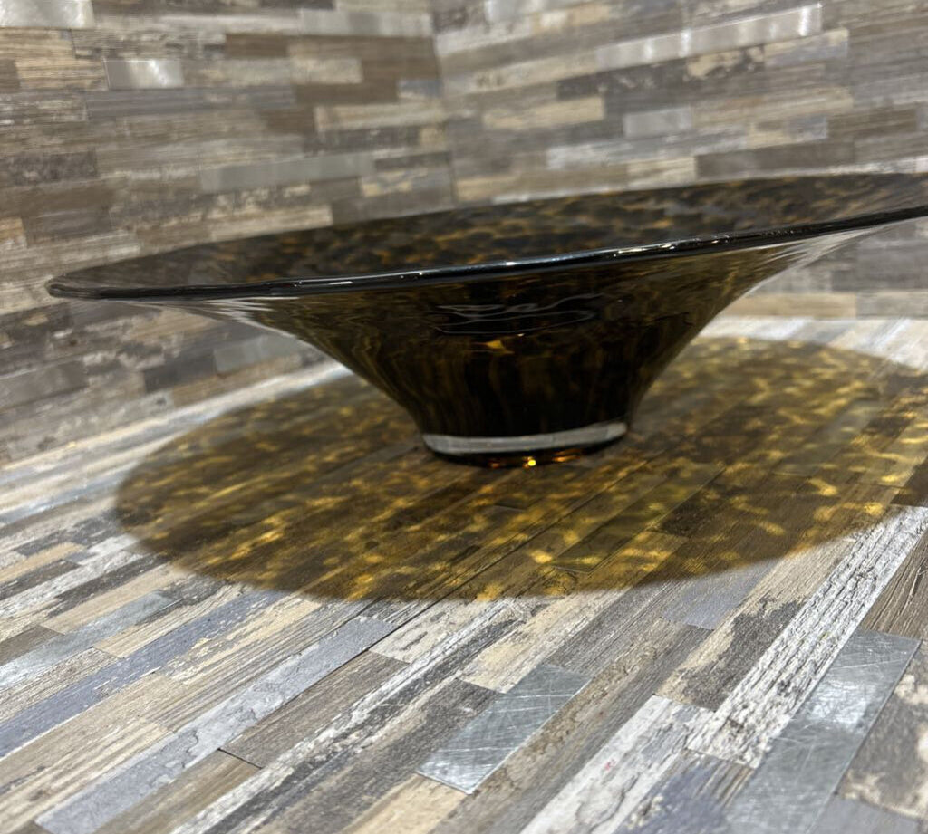 Decorative Hand-Blown Polish Glass Centerpiece Bowl ACCESSORIES 14d4h