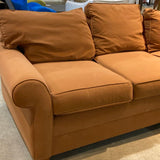 Ethan Allen Traditional Fabric L-Shape Roll-Arm SECTIONAL Terracotta 88w88d30h