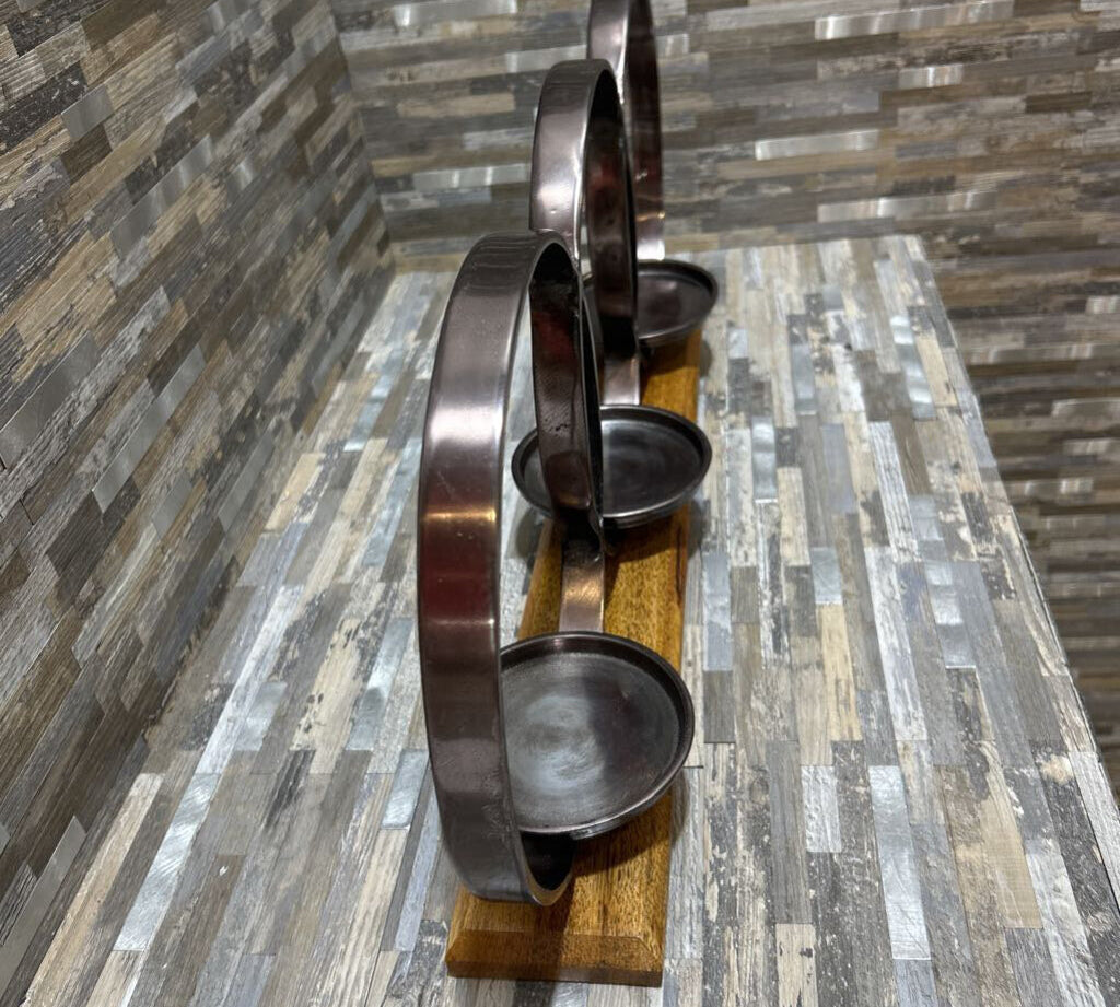Farmhouse Wood & Metal Candelabra ACCESSORIES 23w3.5d11h