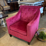 Upholstered Velvet Accent Chair CHAIR Cranberry 29w30d35h