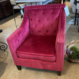Upholstered Velvet Accent Chair CHAIR Cranberry 29w30d35h