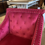Upholstered Velvet Accent Chair CHAIR Cranberry 29w30d35h