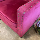 Upholstered Velvet Accent Chair CHAIR Cranberry 29w30d35h