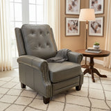 Abbyson Leather Pushback w/ Nailhead Trim RECLINERS Gray 34w32d40h