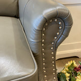 Abbyson Leather Pushback w/ Nailhead Trim RECLINERS Gray 34w32d40h