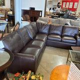 Robb & Stucky L-Shaped Leather SECTIONAL Mocha 111Wx87x36Dx32H