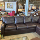 Robb & Stucky L-Shaped Leather SECTIONAL Mocha 111Wx87x36Dx32H