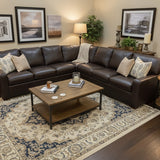 Robb & Stucky L-Shaped Leather SECTIONAL Mocha 111Wx87x36Dx32H