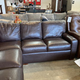 Robb & Stucky L-Shaped Leather SECTIONAL Mocha 111Wx87x36Dx32H