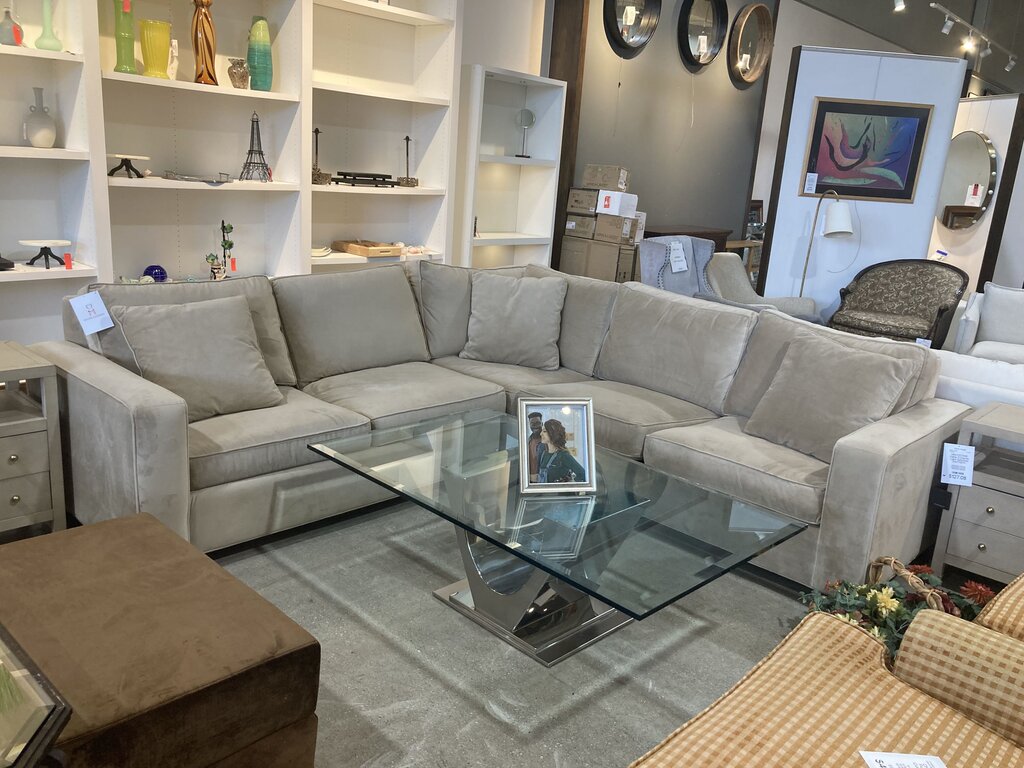 Younger Furniture L-Shaped Chenille SECTIONAL Almond 109Wx109x38Dx32H