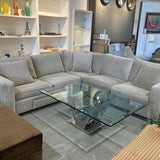 Younger Furniture L-Shaped Chenille SECTIONAL Almond 109Wx109x38Dx32H