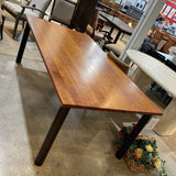 A. Sibau MCM Solid Wood Top w/ Industrial Legs DINING TABLE 78w42d29h