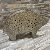 Folk Art Style Pig Shaped Lantern ACCESSORIES 12Wx2.5Dx8.5H
