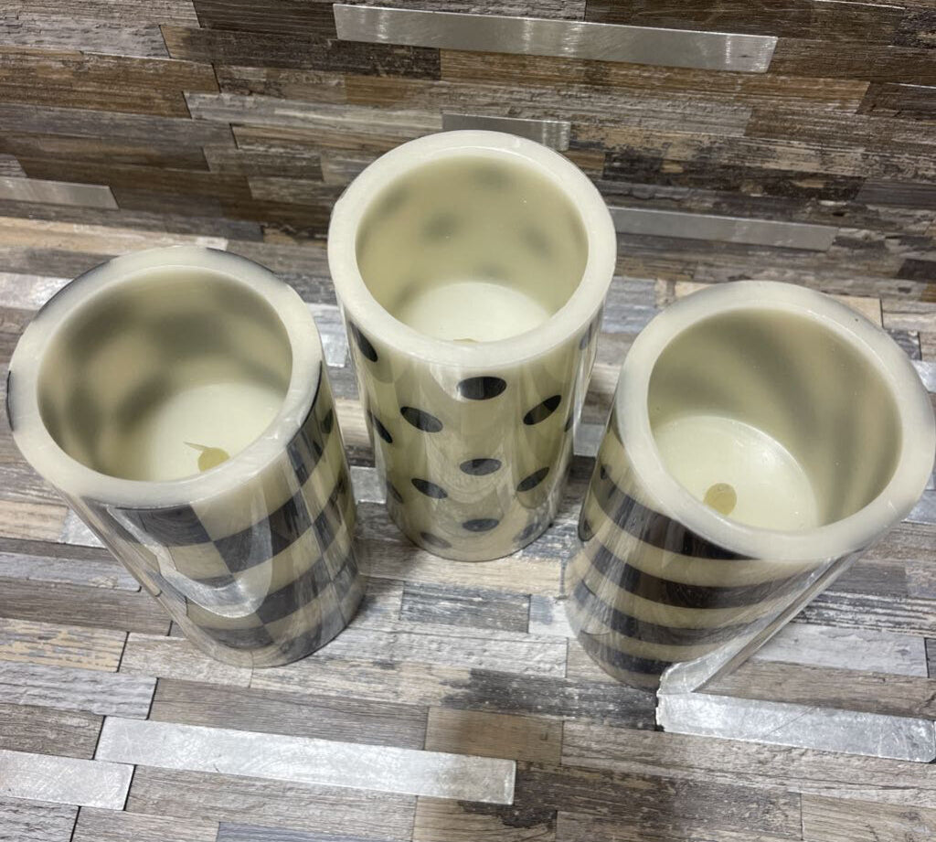 3pc Battery Powered Candles ACCESSORIES 3Wx6H