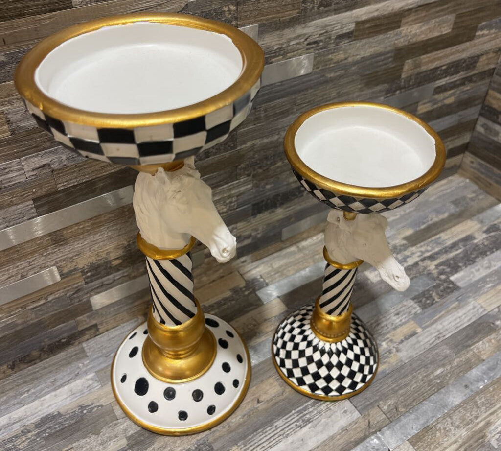 2pc Set Horse & Giraffe Candle Pillars ACCESSORIES 4Wx10H