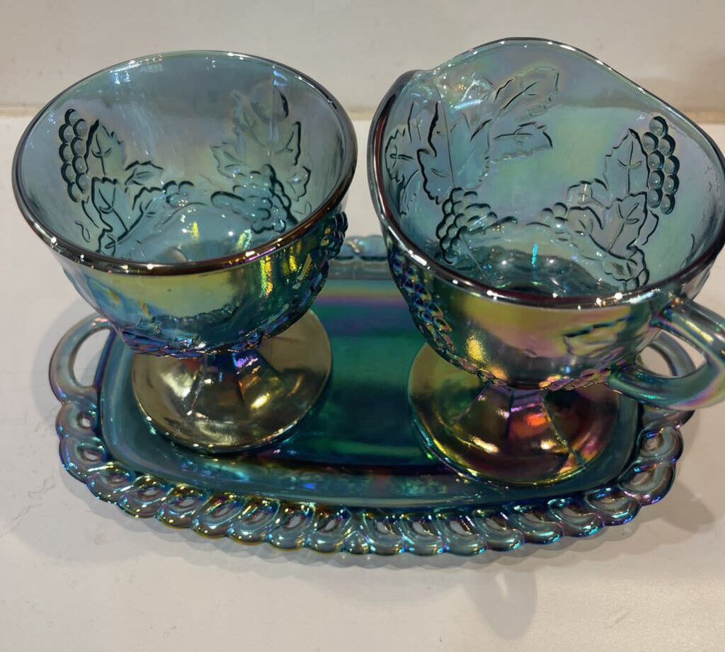 3pc Carnival Indiana Glass ACCESSORIES 9Wx5Dx4.5H