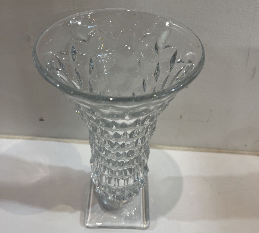 Flared Mouth Glass Pedestal Vase ACCESSORIES 5Wx9.5H