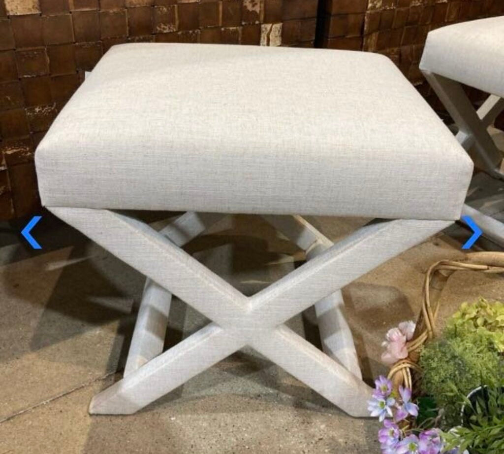 X-Cross Talc Linen BENCH 21w18d19h