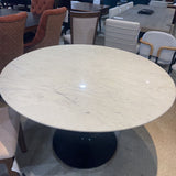 Crate & Barrel Nero Marble Top Pedestal DINING TABLE 48Wx30H