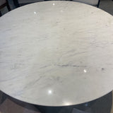 Crate & Barrel Nero Marble Top Pedestal DINING TABLE 48Wx30H