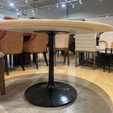 Crate & Barrel Nero Marble Top Pedestal DINING TABLE 48Wx30H