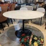 Crate & Barrel Nero Marble Top Pedestal DINING TABLE 48Wx30H
