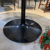 Crate & Barrel Nero Marble Top Pedestal DINING TABLE 48Wx30H