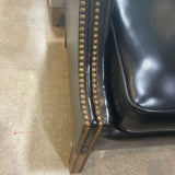 High Camelback Leather w/ Nailhead Trim SOFA Black 84w32d36h