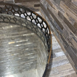 Distressed Mirrored Oval Tray GIFT 23.5w18d3h