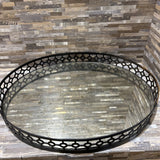 Distressed Mirrored Oval Tray GIFT 23.5w18d3h