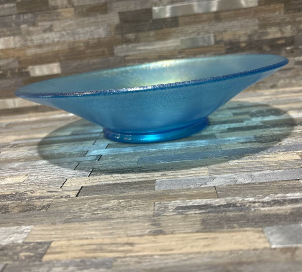 Celeste Blue Stretch Glass Bowl ACCESSORIES 10d2.5h