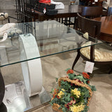 Contemporary Rectangle Glass Top DINING TABLE 65w35.5d31h