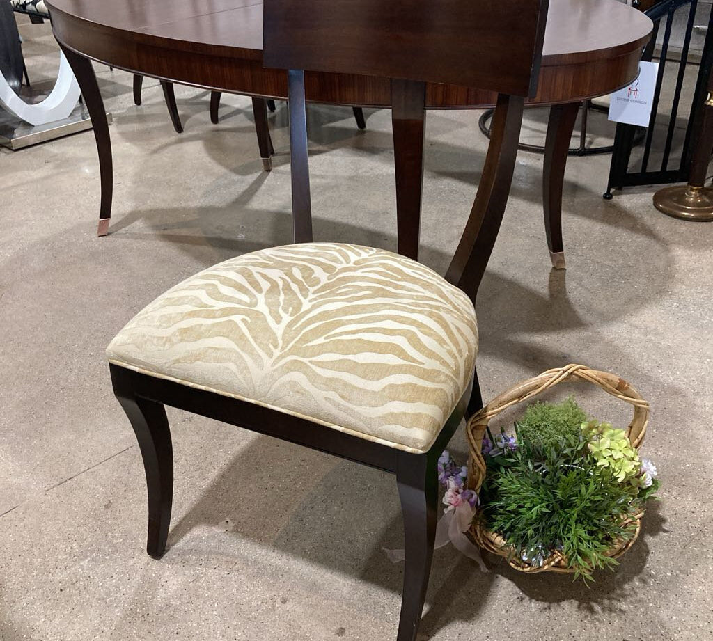 Ethan Allen Hathway Zebra Print DINING CHAIRS 21w20d35h
