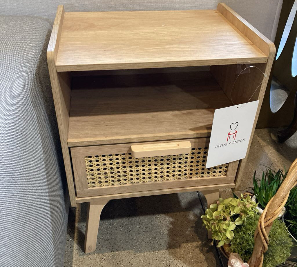 Boho Rattan 1-Drawer NIGHTSTAND Natural 16w12d23h