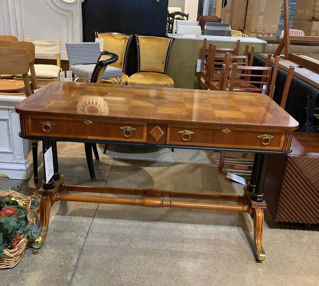 1960s Parquet Inlaid Writing Desk DESKS 52w26d31h