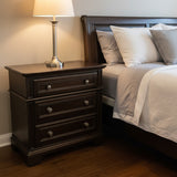 Traditional Wood 3-Drawer w/ Outlet NIGHTSTAND 32w17d31h