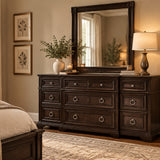 Universal Furniture Park Hill 9-Drawer w/ Mirror DRESSERS/CHESTS 72w19d86h