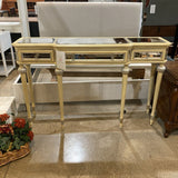 Antiqued 3-Drawer CONSOLE TABLE 54w13d34.5h