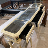 Antiqued 3-Drawer CONSOLE TABLE 54w13d34.5h