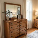 Tall Mission 8-Drawer w/ Mirror DRESSERS/CHESTS 60w21d77h
