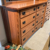 Tall Mission 8-Drawer w/ Mirror DRESSERS/CHESTS 60w21d77h