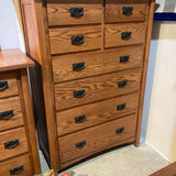 Tall Mission 8-Drawer Bachelor's Chest DRESSERS/CHESTS 40w21d57.5h