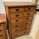 Tall Mission 8-Drawer Bachelor's Chest DRESSERS/CHESTS 40w21d57.5h
